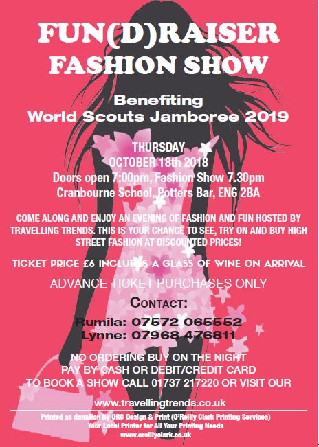 Fashion show at Cranbourne School, Potters Bar for World Scout Jamboree 2019,Cuffley Explorers 