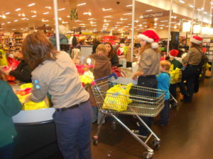 Cuffley Scout Group Christmas Bag Packing M&S Brookfield Farm Cheshunt