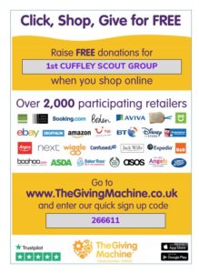 Cuffley Scout Group, The Giving Machine, Support us when shopping online