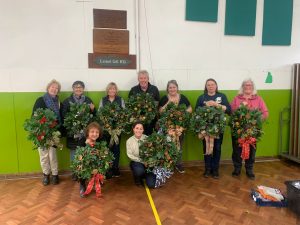 Festive wreath making workshop, Cuffley Scout Group. Christmas activity. 